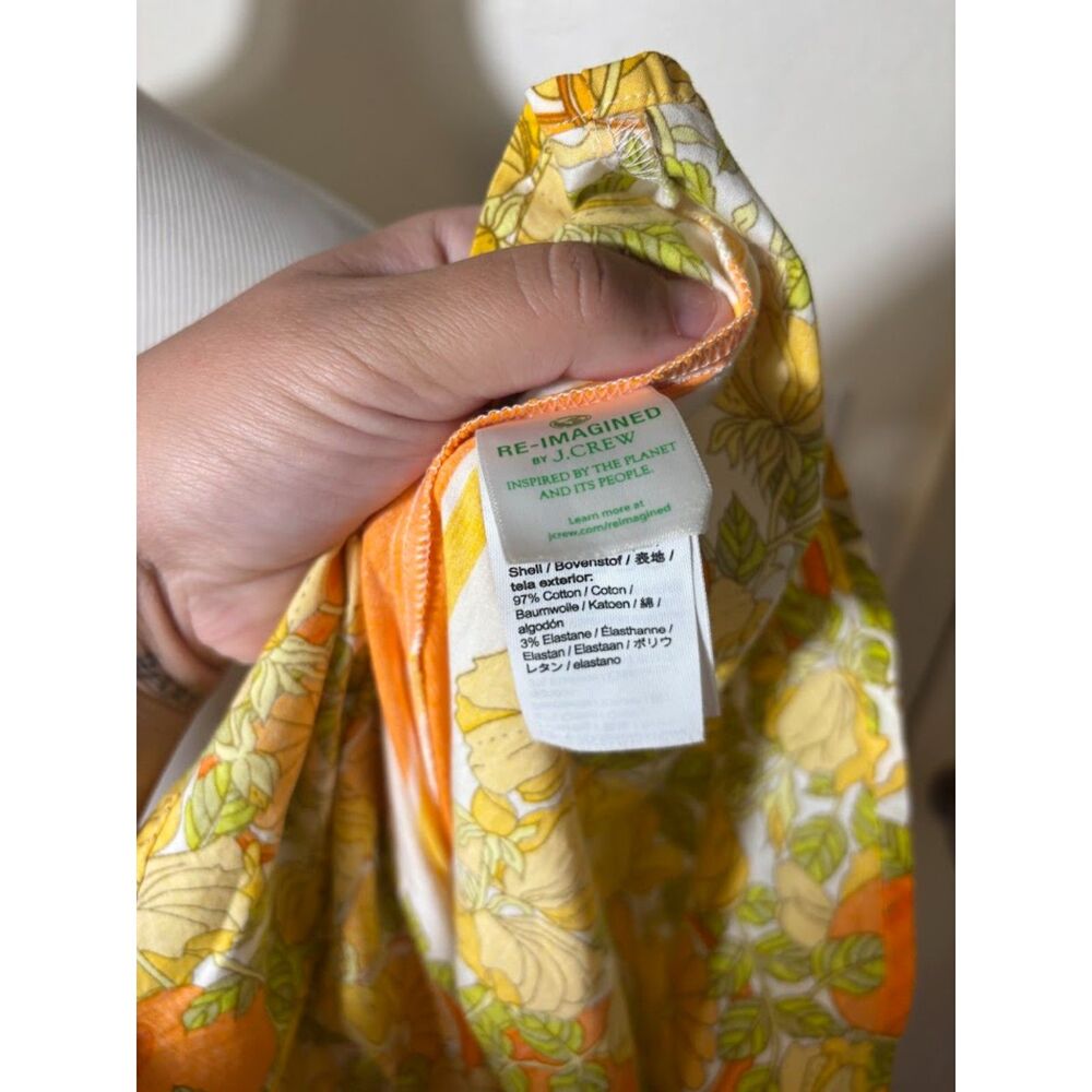 J Crew Stefania Dress limone scarf print Oranges Novelty Size 6 NWOT Preppy - Picture 4 of 5